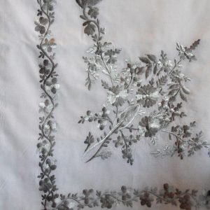 Table Cover Cotton Silver Embroidery 3.50 x 1.80