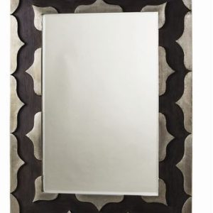 Halden Large Mirror in Antique Silver Clad