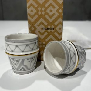 SMALL COFFEE CUP ZWAK GREY GOLD CERAMIC