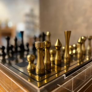 Chess Gold & Black MDF + Aluminum Plated, Coins