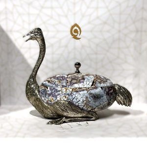 Trinket Box - Ostrich Tiger Cowrie Shell