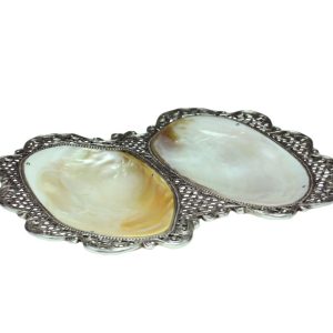 Kabibi Shell with Silver Plated Scroll Décor