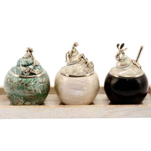 Canister Set - Silver Plated Bee, Ants & Coffee Beans Shell Tray