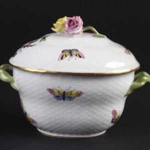 Herend Rothschild Porcelain Bon Bon Dish with Lid