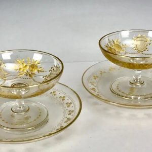 A Pair of Gilt Moser Sherbets