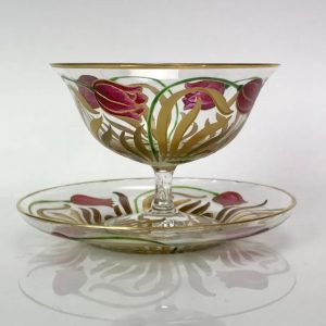 Lobmeyr Enameled Cup and Saucer