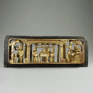 Chinese Carved Wood Wall Panel