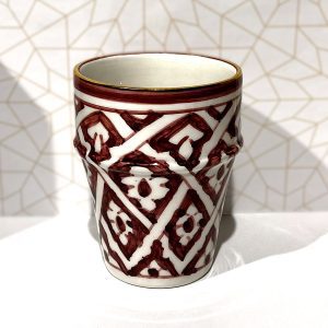 LARGE BELDI CUP FASSIA DARK PURPLE GOLD CERAMIC