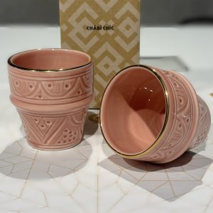 SMALL COFFE CUP EMPREINTE BLUSH GOLD CERAMIC